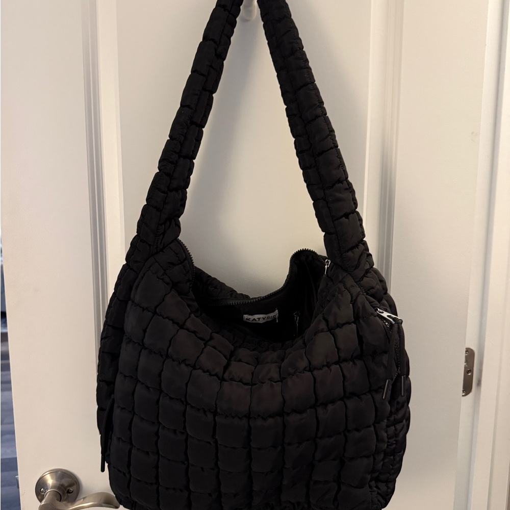 Katydid Black Quilted Shoulder Bag